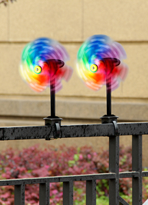 Molino de viento de arcoíris clásico, luces LED solares, estaca giratoria de viento reflectante, molinos de viento de jardín multicolores, palo para decoración de patio - Product Image 5