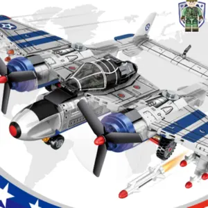 Sembo 207105 building block US P38 fighter Army Plane Toys Construction Kit for Kids