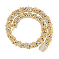 Ensemble de bijoux tendance plaqué or et argent Hip Hop, bracelet et collier en zircon cubique 5A, nouveauté 2026