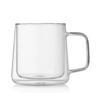 Mug à café écologique de haute qualité 400 ml/700 ml, tasse à thé et à café en verre à double paroi