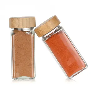 Garrafa de embalagem hermética de alta qualidade para especiarias, sal e pimenta, 4 onças e 6 onças, para embalar especiarias