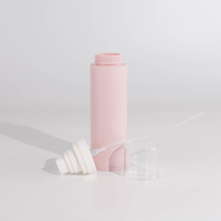 Nuevo diseño Popular 100ml 150ml Rosa Vacío Cuidado DE LA PIEL Loción Envase cosmético Botella de plástico redonda con bomba blanca Tapa de plástico