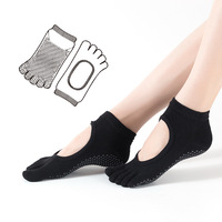 Chaussettes de yoga personnalisées à cinq doigts pour femmes, dos ouvert, respirantes, antidérapantes, pour fitness en intérieur, Pilates, chaussettes de cheville personnalisées