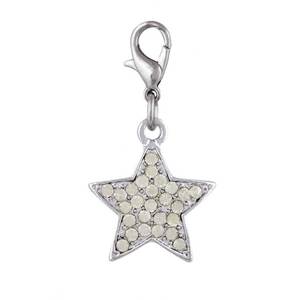 Colgante de moda con forma de estrella, plateado y con cristales transparentes, para la elaboración de joyas. - Product Image 1