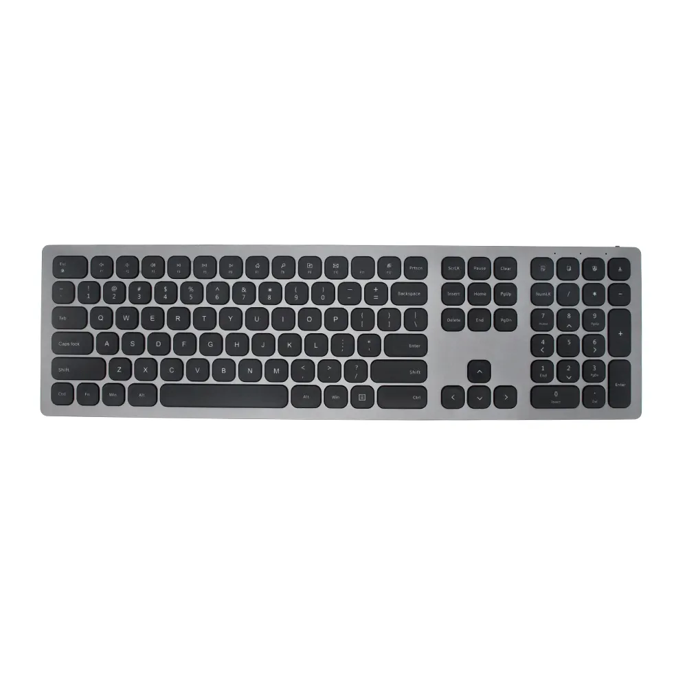 एल्यूमीनियम मिश्र धातु और संख्या के साथ ABS सामग्री 110 कुंजी ब्लूटूथ कीबोर्ड पैड