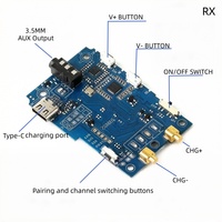 Module émetteur-récepteur audio OEM en mode diffusion 20-20 kHz à faible latence (<35 ms) pour système d'écoute de groupe, module audio sans fil