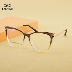 Monturas de Gafas Falaier Cat Eye TR87062 54-17-140, Montura Completa, Protección Anti Luz Azul, Unisex - Product Image 2