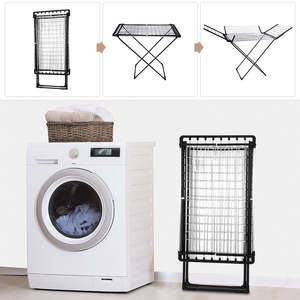 Métal 4 Ailes Blanchisserie Vêtements Séchoir Intérieur Extérieur Portable Pliant Séchage Tissu Cintre pour <span class=keywords><strong>Camping</strong></span> Randonnée - Product Image 4