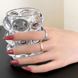 Bague de Fiançailles et de Promesse Dylam au Design Classique, Surface Givrée, en Argent 925, Solitaire Cercle avec Zircon Cubique 5A, pour Femme - Product Image 6