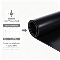 Tapis isolant en caoutchouc naturel robuste 10 kV, 10 mm, haute tension, antidérapant, imperméable pour transformateur de poste de substation