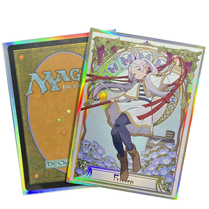 Anime 60 piezas 67x92mm <span class=keywords><strong>Musha</strong></span> Frieren Cubiertas Holográficas de PVC para Tarjetas TCG/PKM de Tamaño Estándar, Bonitas Tarjetas de Anime con Reverso de Lámina Arcoíris - Product Image 5