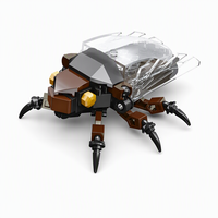 Modèle d'insecte Scarabée-brun personnalisé, mini kit de construction DIY avec ailes transparentes, jouets pour enfants pour le jeu créatif