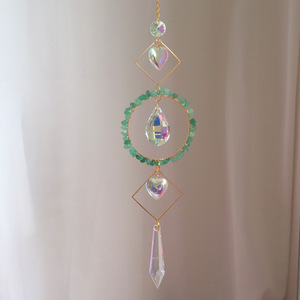 Campana de Viento Colgante para Jardín con Bola de Prisma de Estrella y Luna Colorida, Accesorios Metálicos, Atrapasol de Cristal, Adorno Aéreo - Product Image 6