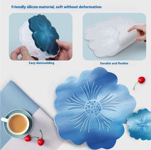 Silicone Petal Coaster Tray Desktop Jewelry Stall Crystal Casting Diy Cake <b>Tools</b> Silicon Mold for Resin <b>Craft</b> - Product Image 2