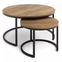 Table basse ronde en bois de chêne de meubles de salon modernes d'ambiance