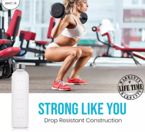 Bouteille d'eau motivante avec marqueur de temps, sans BPA, en plastique Tritan givré, étanche et résistante aux chutes, 1 litre, 32 OZ, pour la salle de sport - Product Image 6