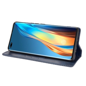 Pour <span class=keywords><strong>Tecno</strong></span> <span class=keywords><strong>Phantom</strong></span> <span class=keywords><strong>X</strong></span> boucle magnétique motif rétro étui en cuir à rabat horizontal avec support et fente pour carte et portefeuille - Product Image 6