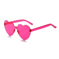 UNOC 2026 Lunettes de soleil tendance pour femme, monture cœur oversize, pour photographie de rue, cœur pêche en gelée, mignonnes et amusantes