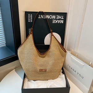 Cô gái dễ thương Túi xách mùa hè mới Thích hợp thiết kế ngoài trời dã ngoại giỏ Crochet túi thời trang chất lượng cao rơm Túi - Product Image 1