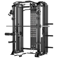 Machine Smith multifonction en acier, équipement de fitness réglable avec câbles croisés pour triceps, tractions, lat pulldown, squat rack, exercices pectoraux et dorsaux