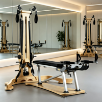 BSW Fitness Maple Wood Adjustable Wall Mount untuk Studio Pilates Tower - Tahan Lama, Ramah Lingkungan, Latihan Mobilitas Tulang Belakang