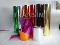 Film PET Metalik Multi Warna Gulungan Jumbo untuk Penggunaan Industri, Bahan Baku Poliester Dekoratif Ekstrusi