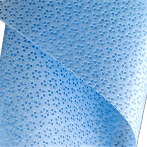 Tissu non tissé SMS 45g, épaisseur 0,5 mm, motif à pois bleus, pour produits de nettoyage, usage industriel - Product Image 1