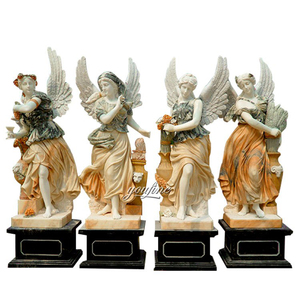 Marble Sculpture Statue Life Size Natural Stone Garden Sculpture 4 Season Goddess Angel Marble Statue