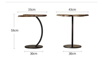 Table d'appoint simple à bordure papillon, table basse en bois de noyer noir, canapé de style vintage, table de chevet de chambre à coucher, armoire de rangement