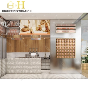 Customized Luxury Bakery <strong>Display</strong> <strong>Cabinet</strong> <strong>LED</strong> <strong>Lighting</strong> Bread Showcase Wall Solid Wood Metal <strong>MDF</strong> Counter for Shopping Malls - Product Image 2