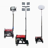 Lampe de chantier portable Foxhawk à levage automatique, intensité réglable, en aluminium, 1000W LED, étanche IP65, alimentée à l'essence/diesel, pour situations d'urgence