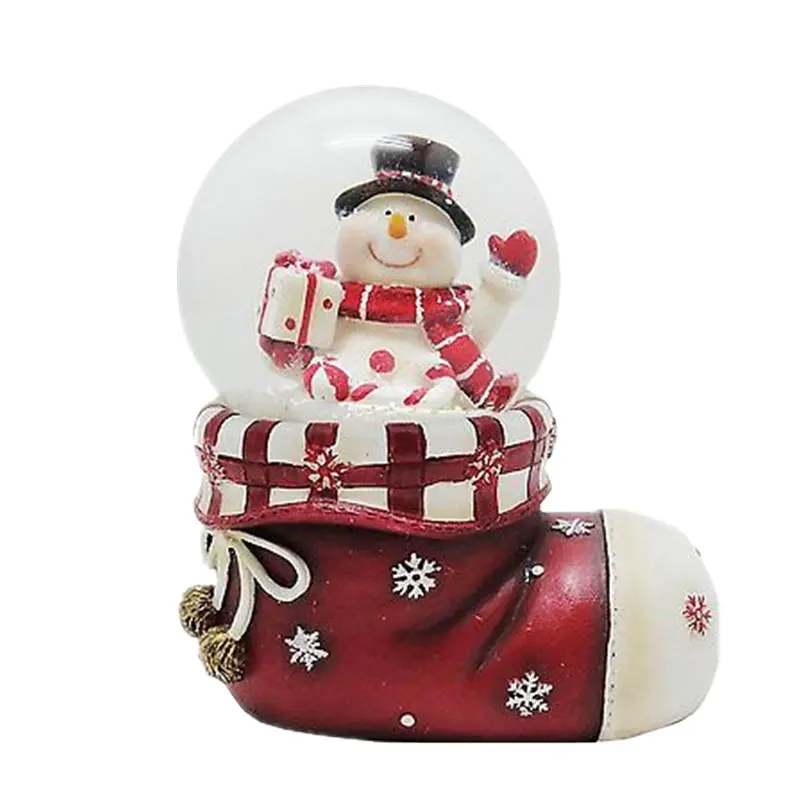 Sneeuwpop <span class=keywords><strong>kerst</strong></span> met present rode sok base glas sneeuw bal globe