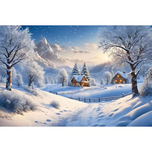 Décor de Village de Noël Hivernal, <span class=keywords><strong>Montagne</strong></span> enneigée, Blanc, Nouvel An, Bannière de <span class=keywords><strong>fond</strong></span> de Noël personnalisée, Accessoires de studio photo - Product Image 2