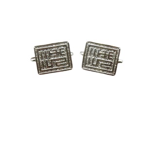 Gemelos Cuadrados de 23x15mm Chapados en Oro y Plata con Símbolo de Fortuna, Accesorio de Moda Unisex para Boda - Product Image 5