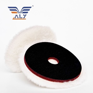 5 pouces laine tampons de polissage voiture détaillant 100% laine naturelle peinture meulage disque de polissage éponge Premium laine mélange tampon - Product Image 1