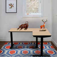 Bureau de jeu pour ordinateur, moderne, de haute qualité, en forme de L, à trois moteurs, réglable en hauteur, avec 3 pieds, pour le travail à domicile