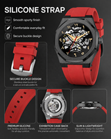 Montre automatique de luxe OEM/ODM, bracelet en silicone, montre sport pour homme, acier inoxydable, montre mécanique tendance, logo personnalisé