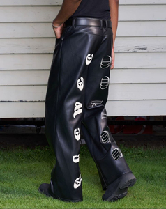 Pantaloni larghi larghi a gamba dritta con logo personalizzato di alta qualità - Product Image 2