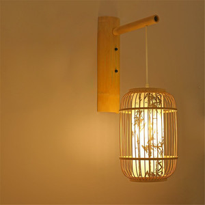 High Quality Eco-friendly <strong>Wicker</strong> Rattan <strong>Wall</strong> <strong>Lights</strong> for Restaurant Homestay Corridor Home Decor Creative Japanese Bamboo Lamp - Product Image 1