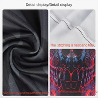 Máscara de calavera de Halloween personalizada Personalidad divertida Cara completa Jersey de seda de hielo Máscara de montar Impresión digital transpirable a prueba de polvo