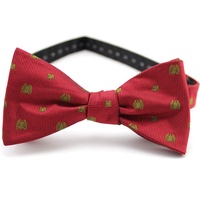 Nœud Papillon Rouge Doré à Nouer Soi-même, Vente en Gros, Réglable, Vintage, 100% Soie, Tissé Sur Mesure, Personnalisé pour Homme