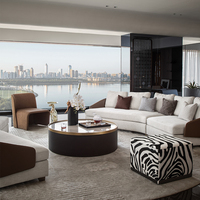 Ensemble de canapés modulaires pour salon en tissu avec table basse, meuble TV et rangement, mobilier personnalisé pour toute la maison, idéal pour hôtels et appartements