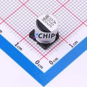 Condensateur électrolytique hybride solide-liquide en aluminium SMD, 118EC436, D8xL10.5mm, 220uF, 20%, 35V, 1.6A-100kHz - Product Image 1
