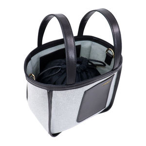 Sac fourre-tout écologique SENDA Simple Vintage pour femme, fermeture ouverte, deux poignées, bandoulière amovible, 1-1,9 L, en toile à lettres - Product Image 4