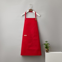 Tablier de cuisine imperméable et anti-huile, couleur unie, sans manches, avec poche, pour restaurant, tablier de chef