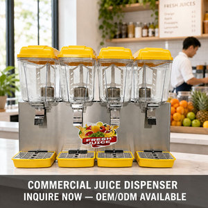 Distributeur de boissons froides 16L à quatre réservoirs, machine à boissons commerciale en acier inoxydable R134a pour supermarché - Product Image 3