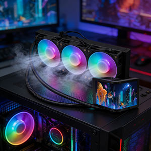 Système de refroidissement liquide AIO 360 mm 300 Watts TDP Radiateur à haute efficacité avec pompe à roulement dynamique fluide pour PC de jeu - Product Image 1