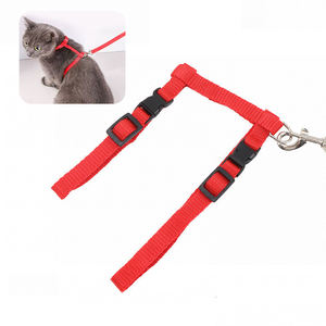 Set Tali Kekang dan <span class=keywords><strong>Harness</strong></span> Dada Kucing Berkualitas Tinggi, Dapat Disesuaikan, Bahan Poliester Sederhana untuk Kucing Kecil - Product Image 5