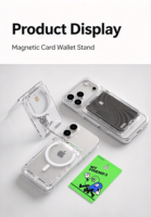 Porte-cartes magnétique universel transparent personnalisable pour iPhone 17 Pro Max, séries 16, 15, 14, 13, 12