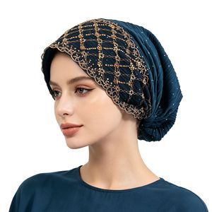HZM-26162 <span class=keywords><strong>Hijab</strong></span> instantané élégant et luxueux pour <span class=keywords><strong>mariage</strong></span> et banquet, <span class=keywords><strong>hijab</strong></span> en perles pour femmes - Product Image 3